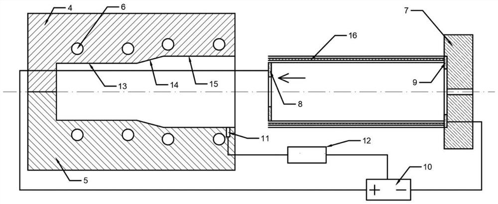 A kind of necking processing preparation method of fiber-metal tube