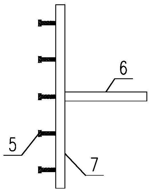 Connecting joint structure of steel pipe column and side wall invading into side wall