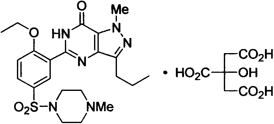 Medicinal composition containing sildenafil citrate and preparation method thereof