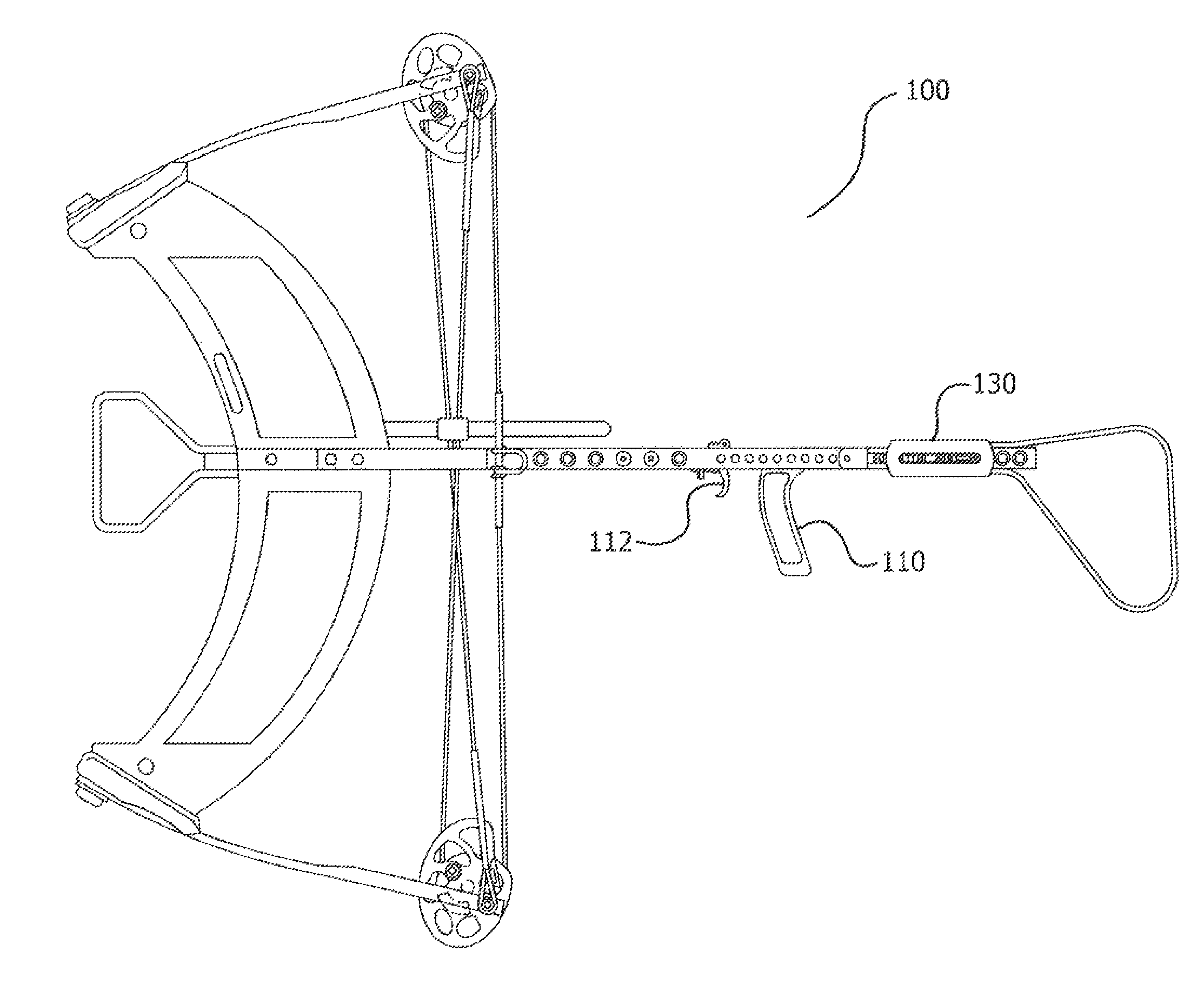 Stock and trigger assembly for crossbow