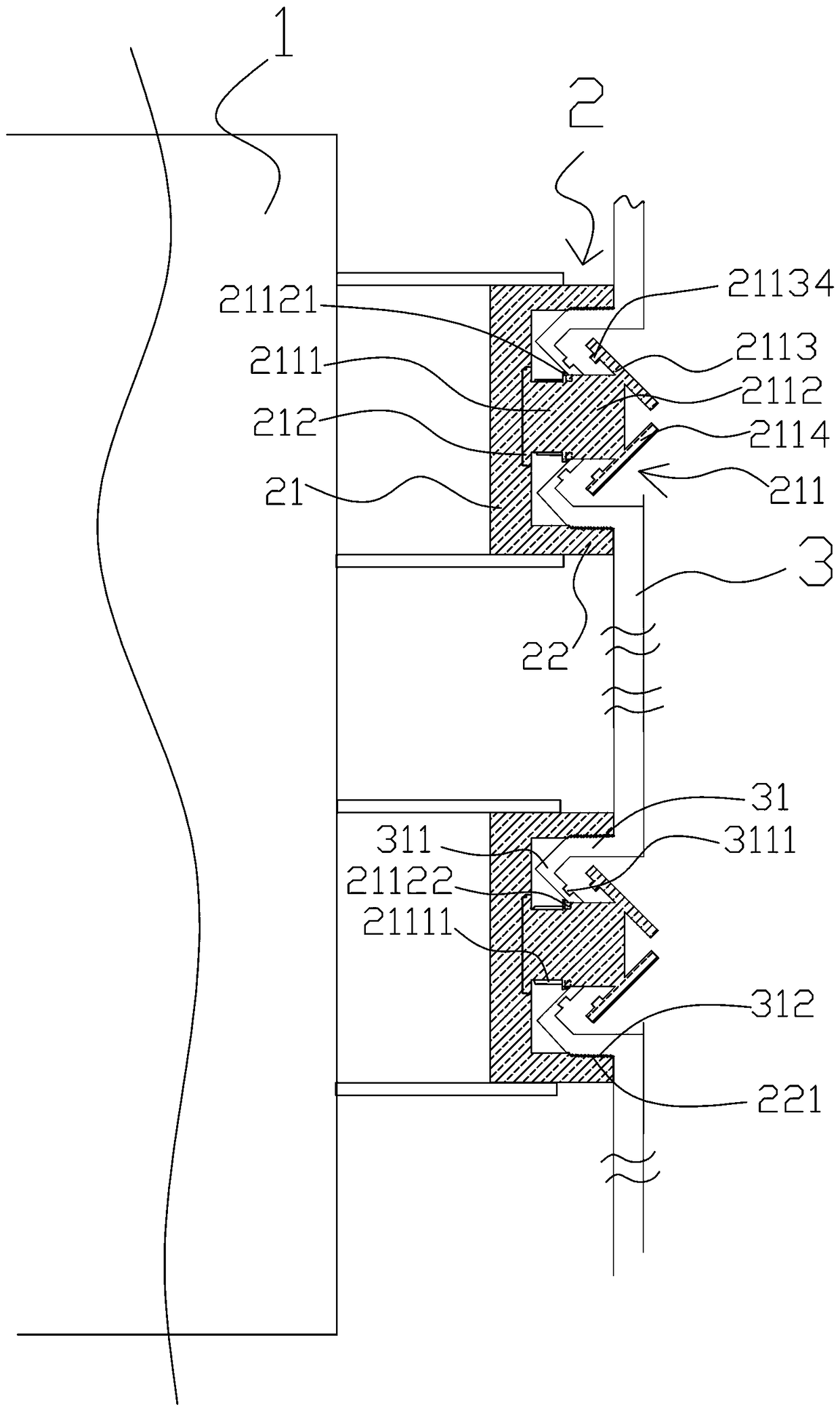 Curtain wall connecting structure