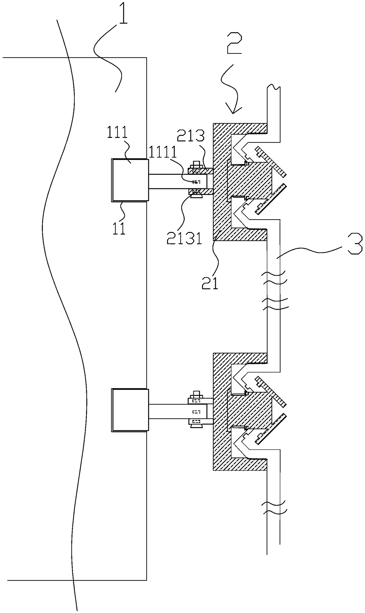 Curtain wall connecting structure