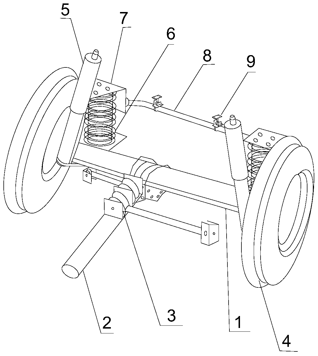 A flexible shock-absorbing automobile chassis structure