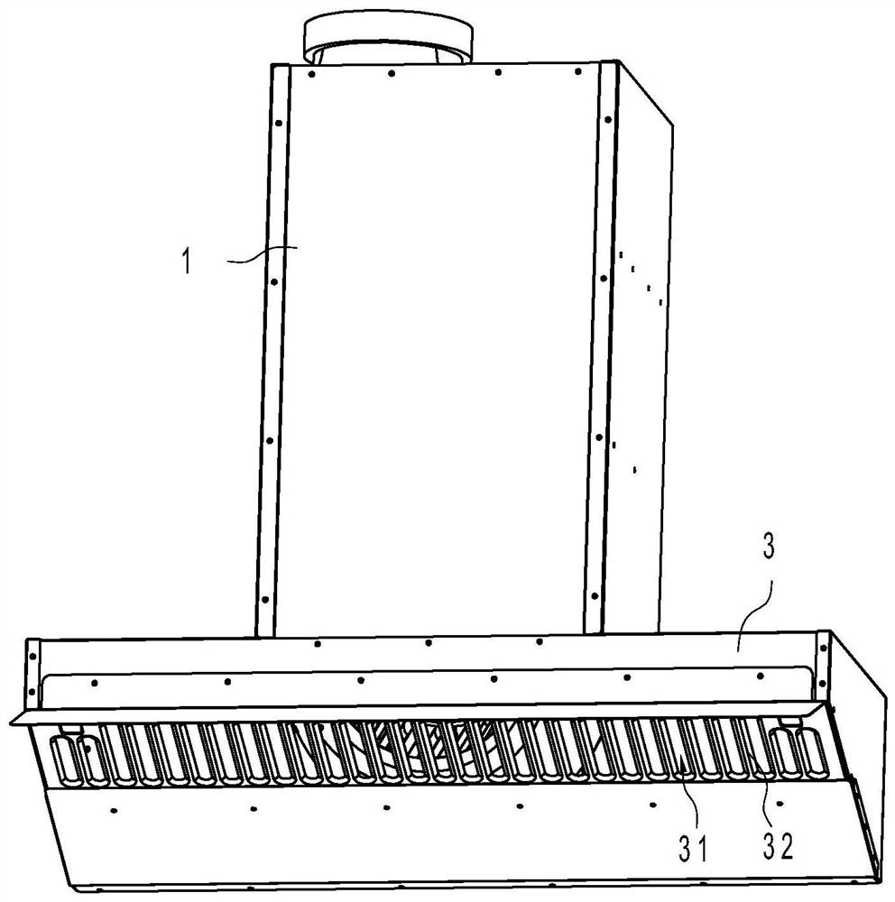 A range hood with double fans in series