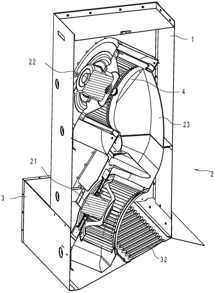 A range hood with double fans in series