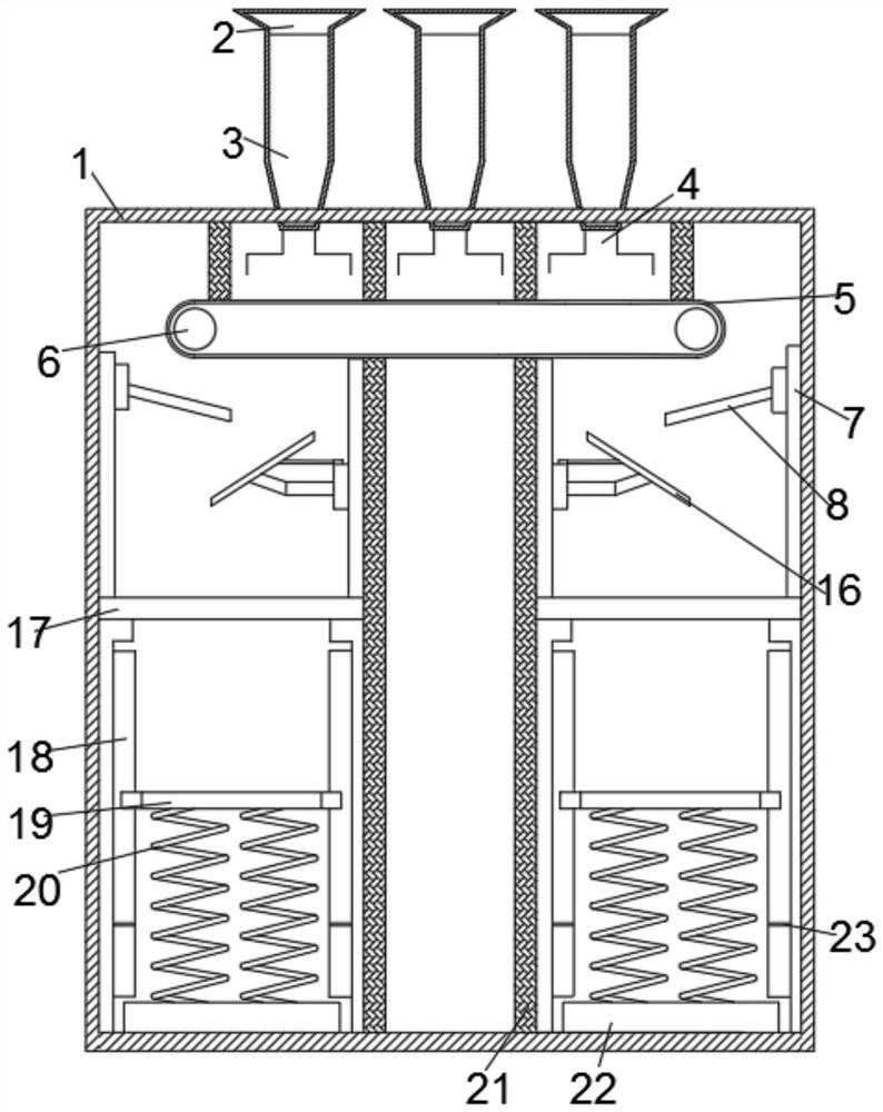 Mechanical device for button screening for garments