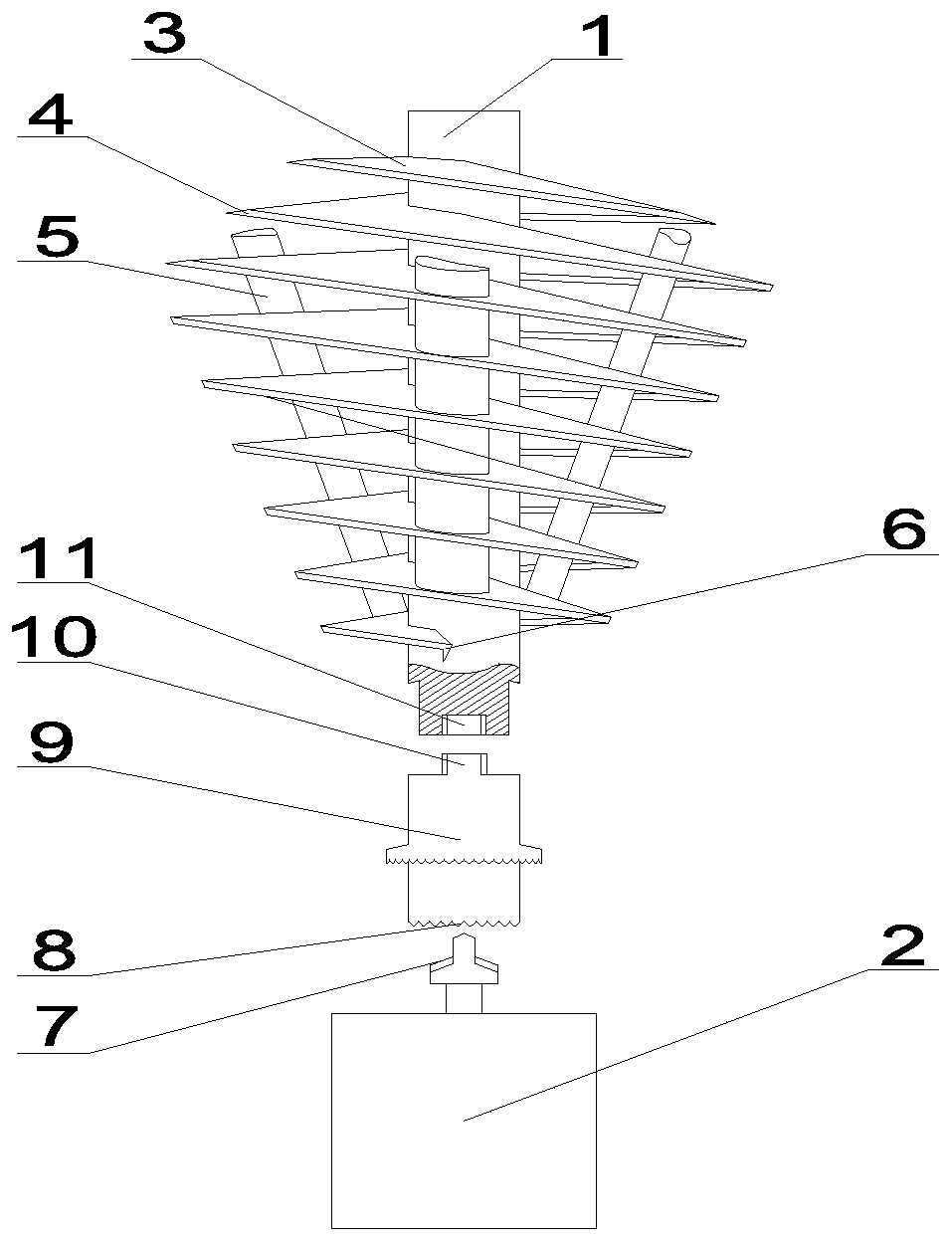 Solid-liquid mixed waste separating and crushing device and application thereof