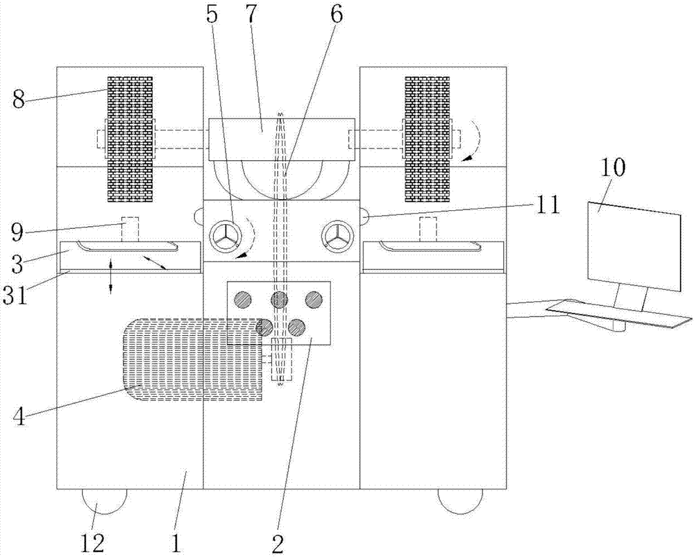 Movable type nylon wheel wire drawing machine used for hardware processing