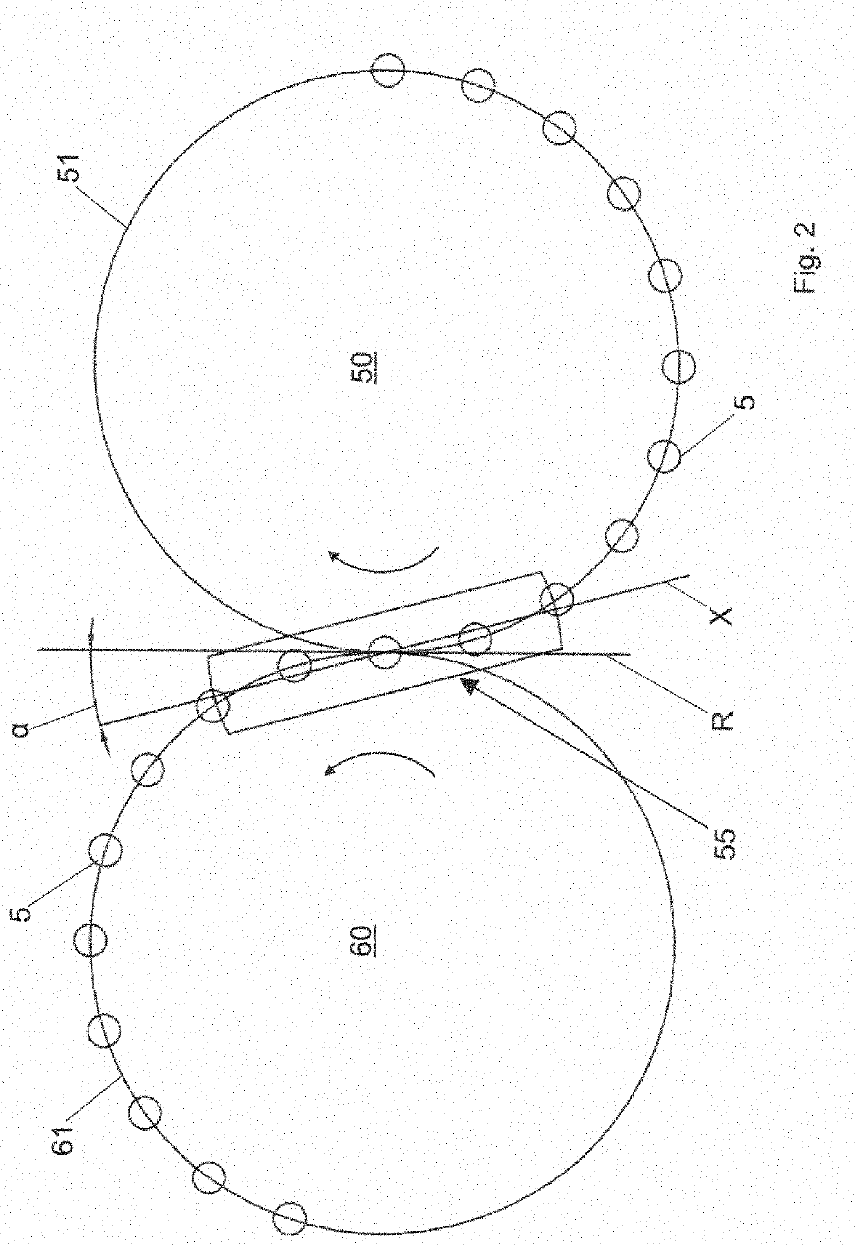 System and process for producing thermoplastic material containers