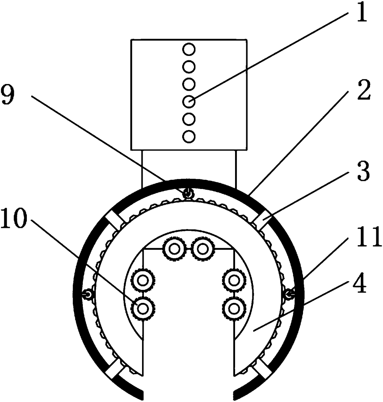 Efficient rust removing device for iron products for hardware manufacturing