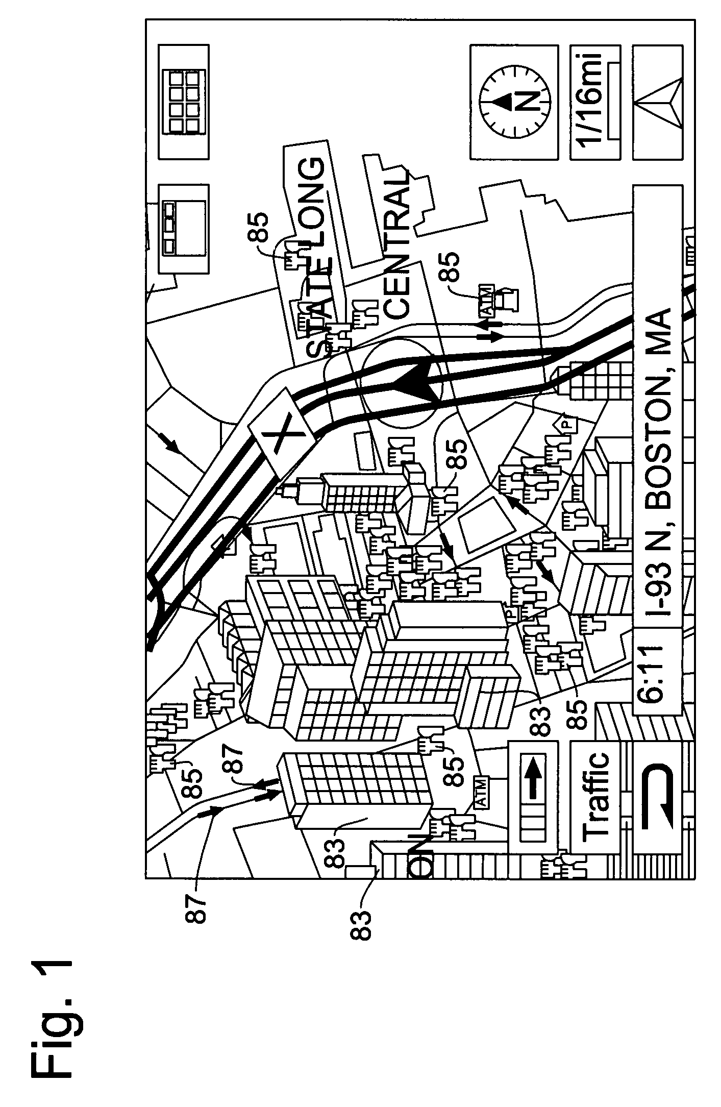 Method and apparatus for displaying simplified map image for navigation system