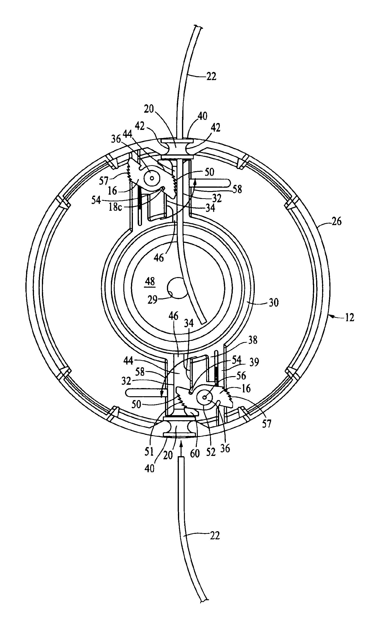 Fixed line head for flexible line rotary trimmers