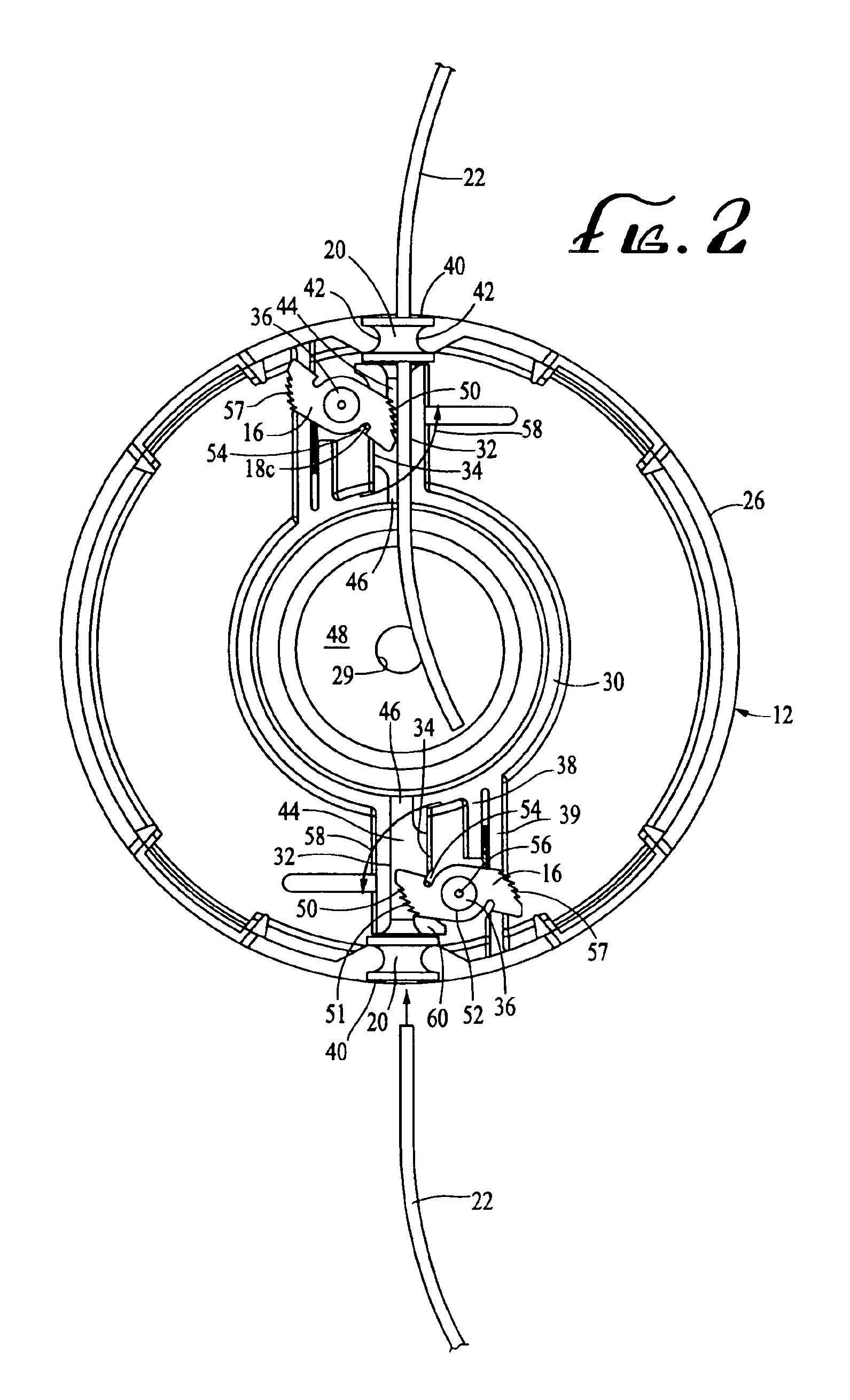 Fixed line head for flexible line rotary trimmers