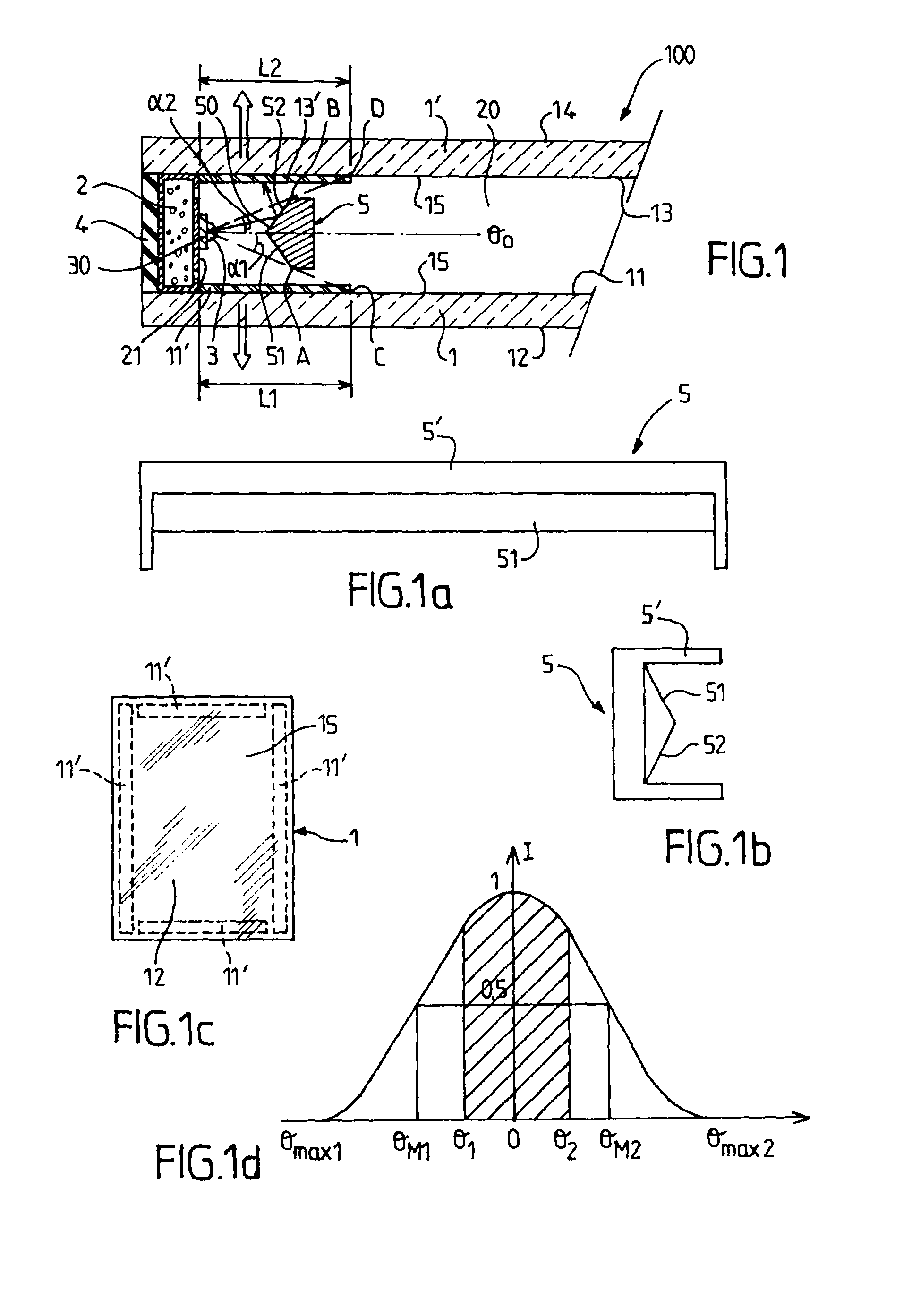 Luminous multiple glazing unit comprising light-emitting diodes