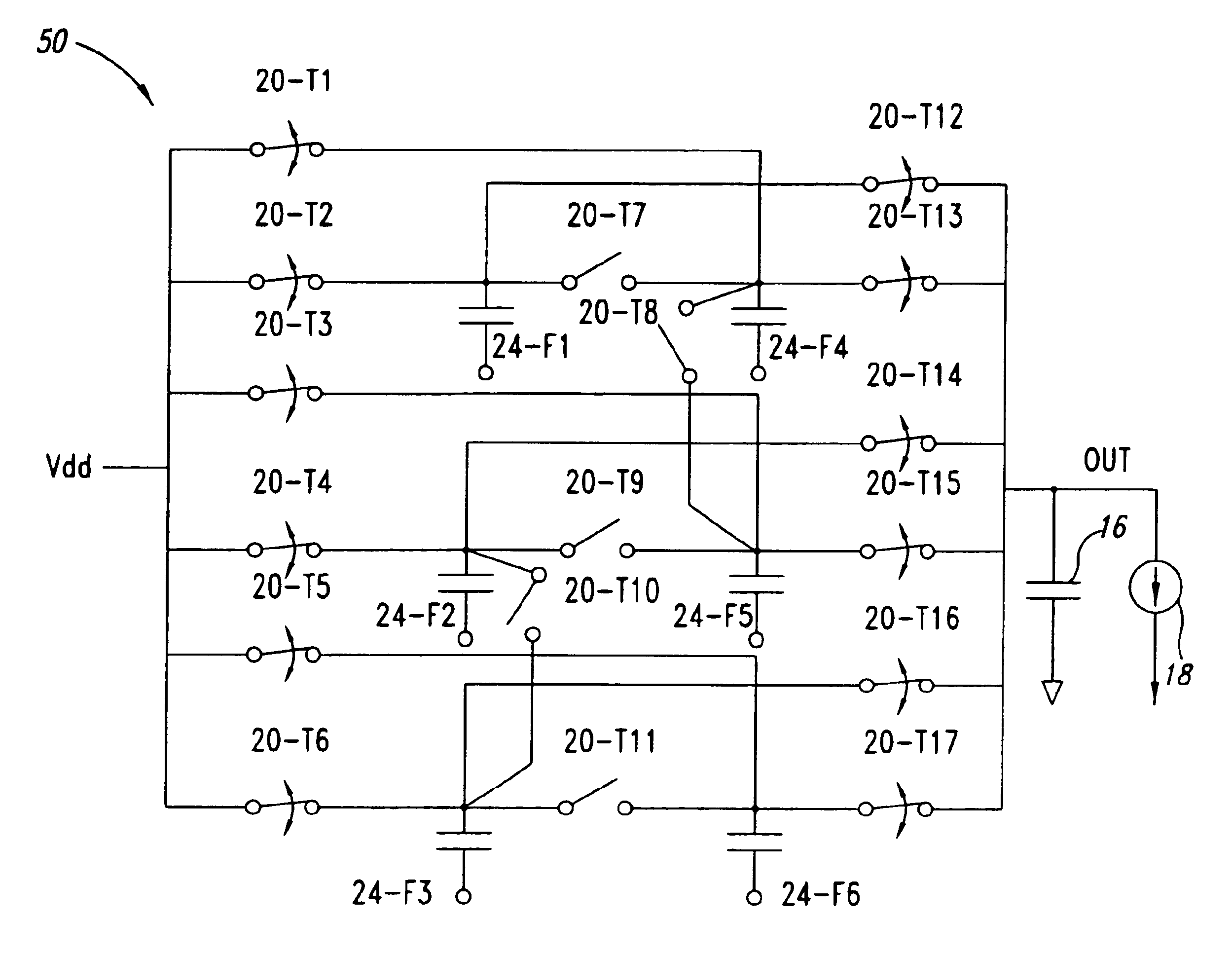 Variable stage charge pump