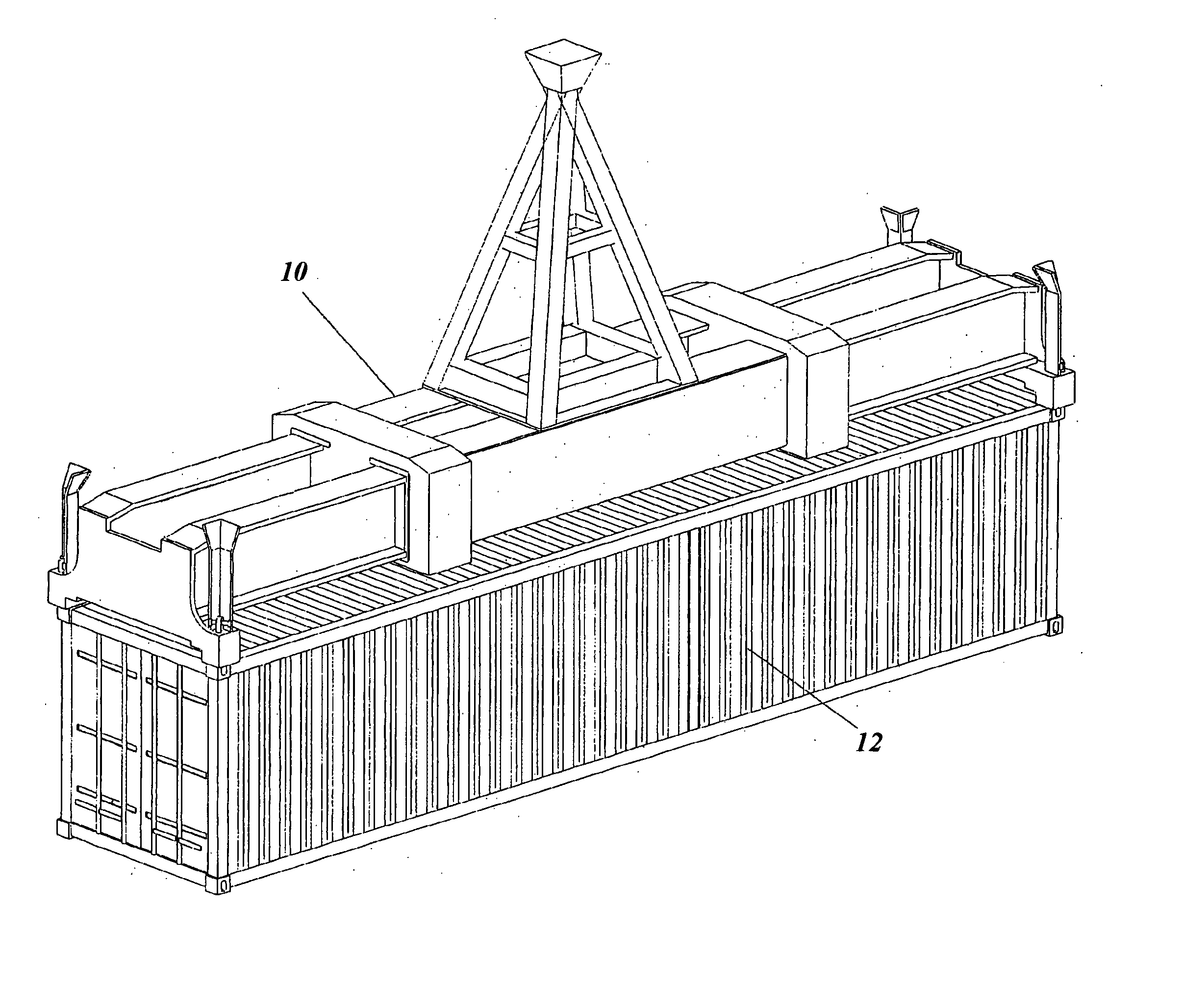 Inverse ratio of gamma-ray and neutron emissions in the detection of radiation shielding of containers