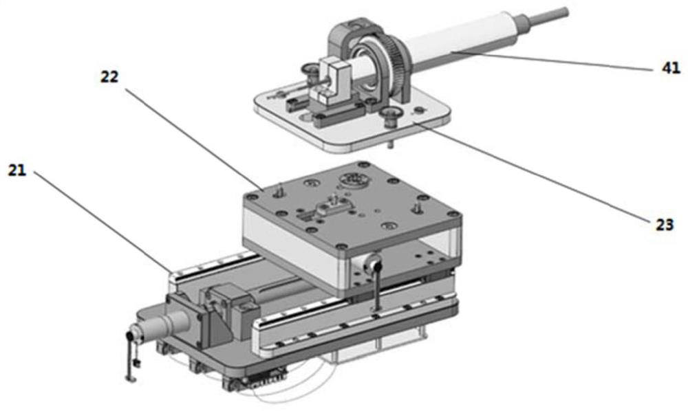 Separated ablation catheter and sheathing canal combined driving device