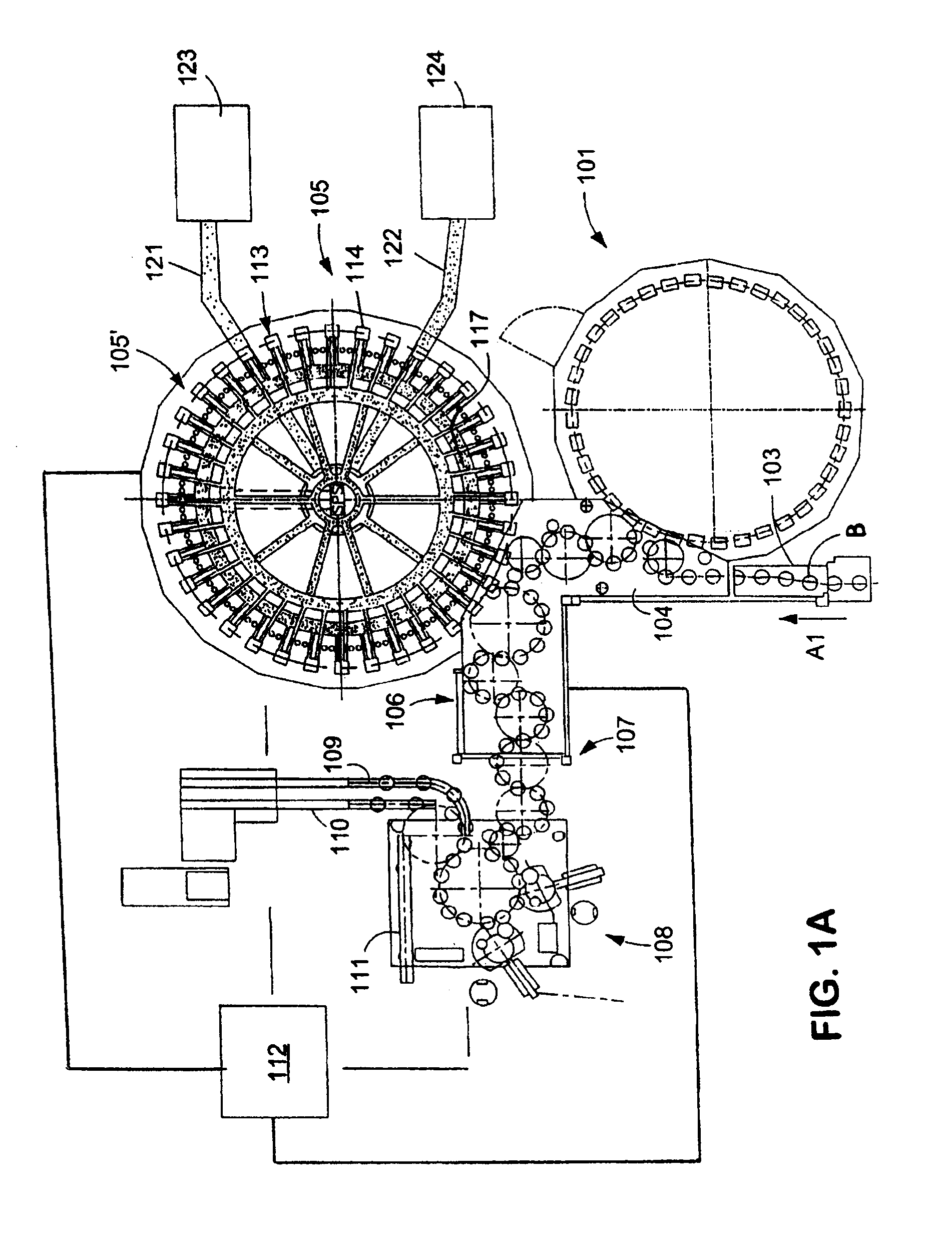 Beverage bottling plant for filling bottles with a liquid beverage filling material having an information adding station