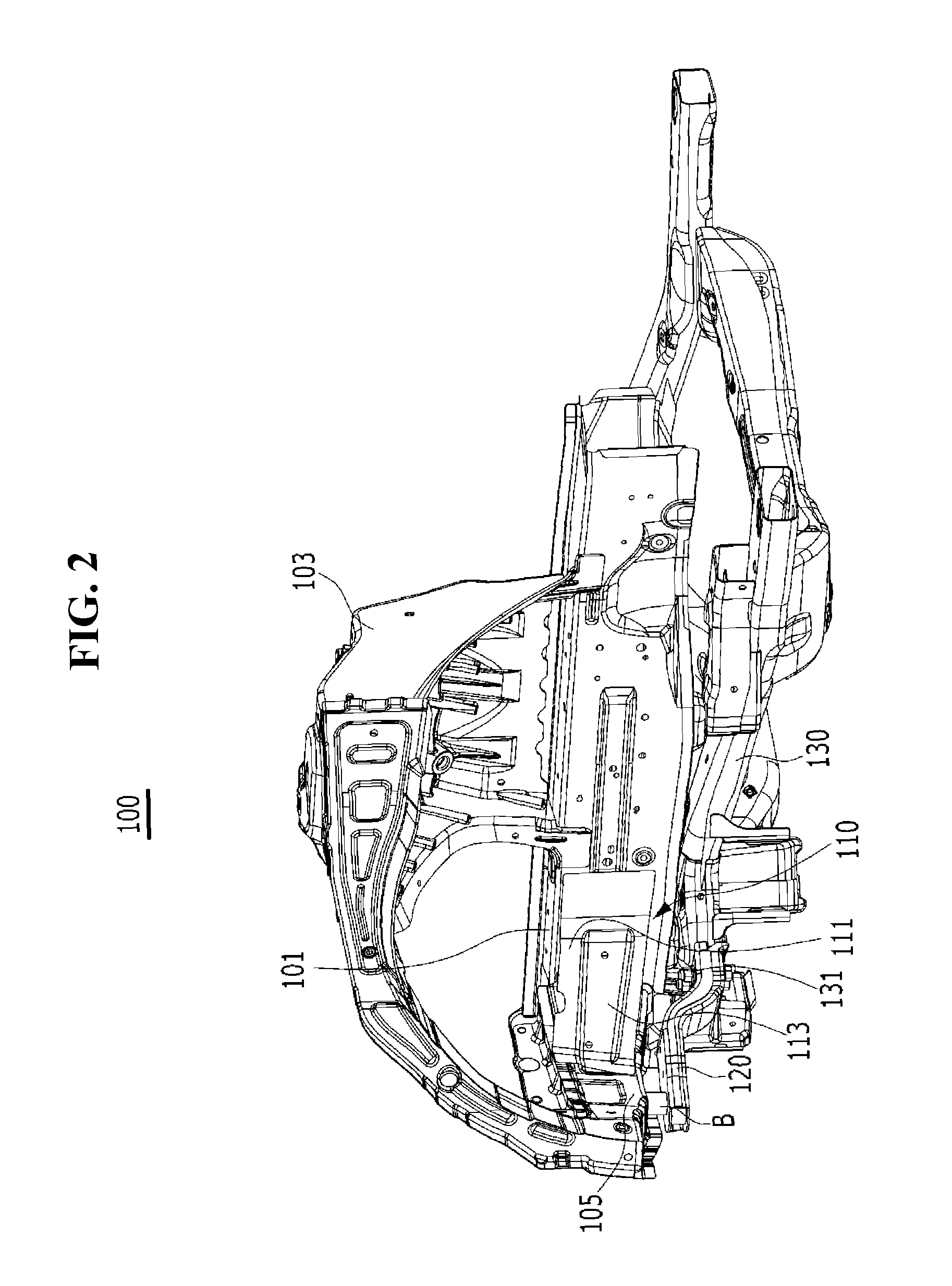 Structure for absorbing frontal collision energy of vehicle