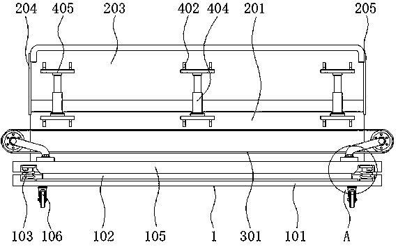 Transmission device with dust-proof structure for flexible pasting film production