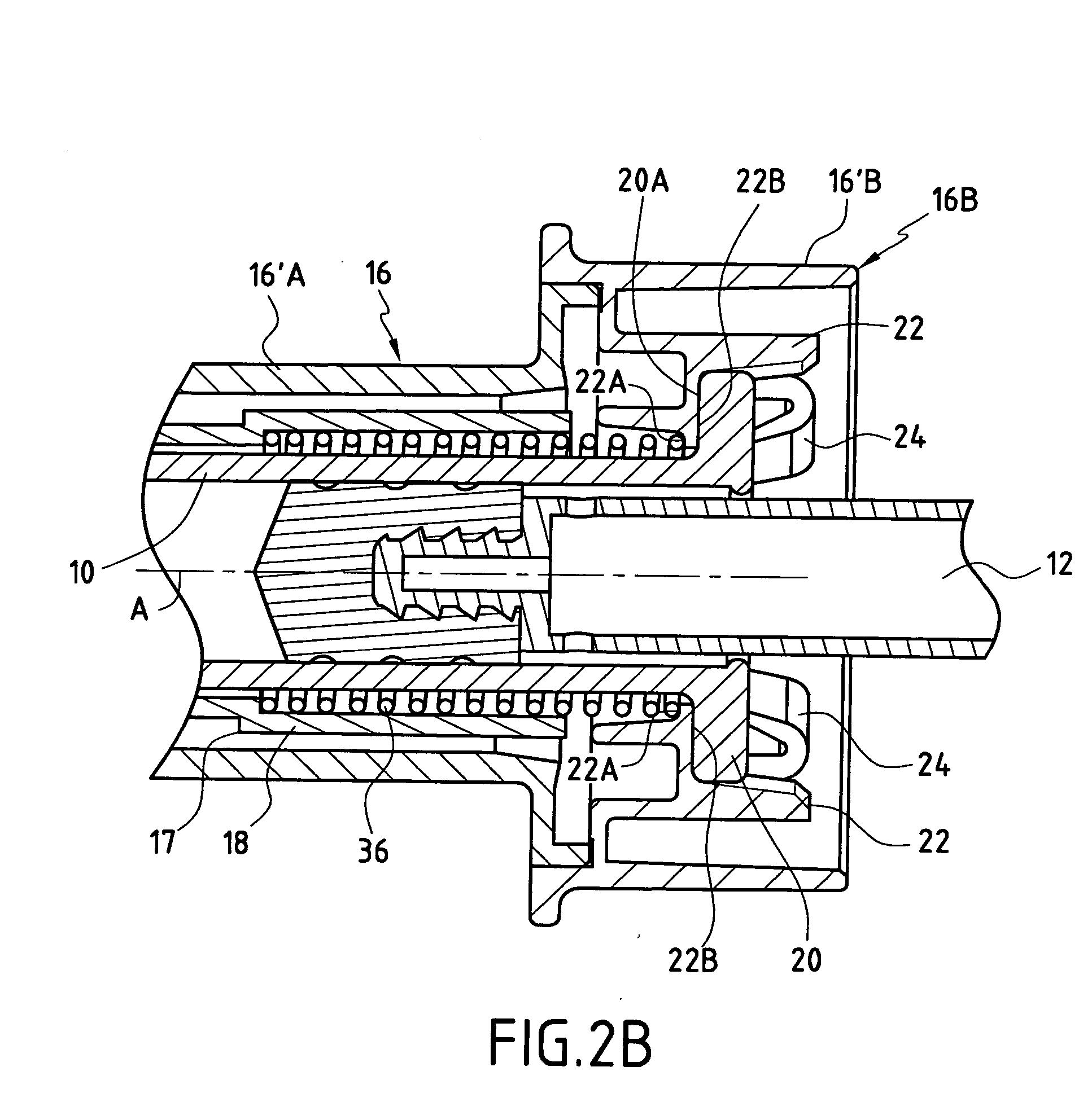 Safe support device for a syringe and an assembly comprising such a device and a syringe