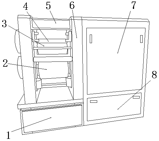 Recovery device for anode and cathode materials of lithium ion battery