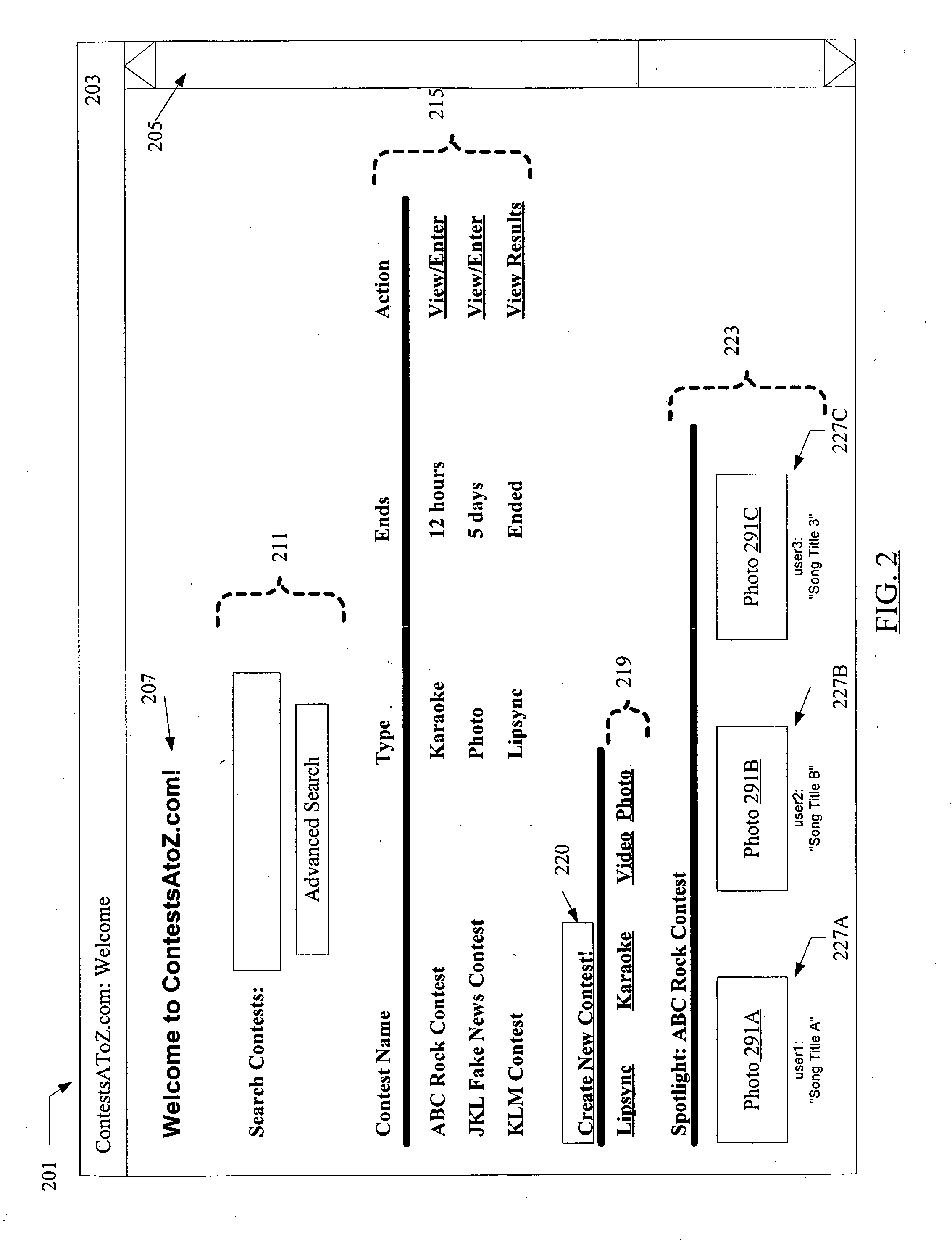 Network-based contest creation