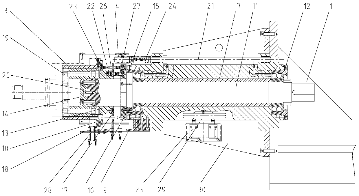 Butt joint transmission mechanism of automobile transmission test bed