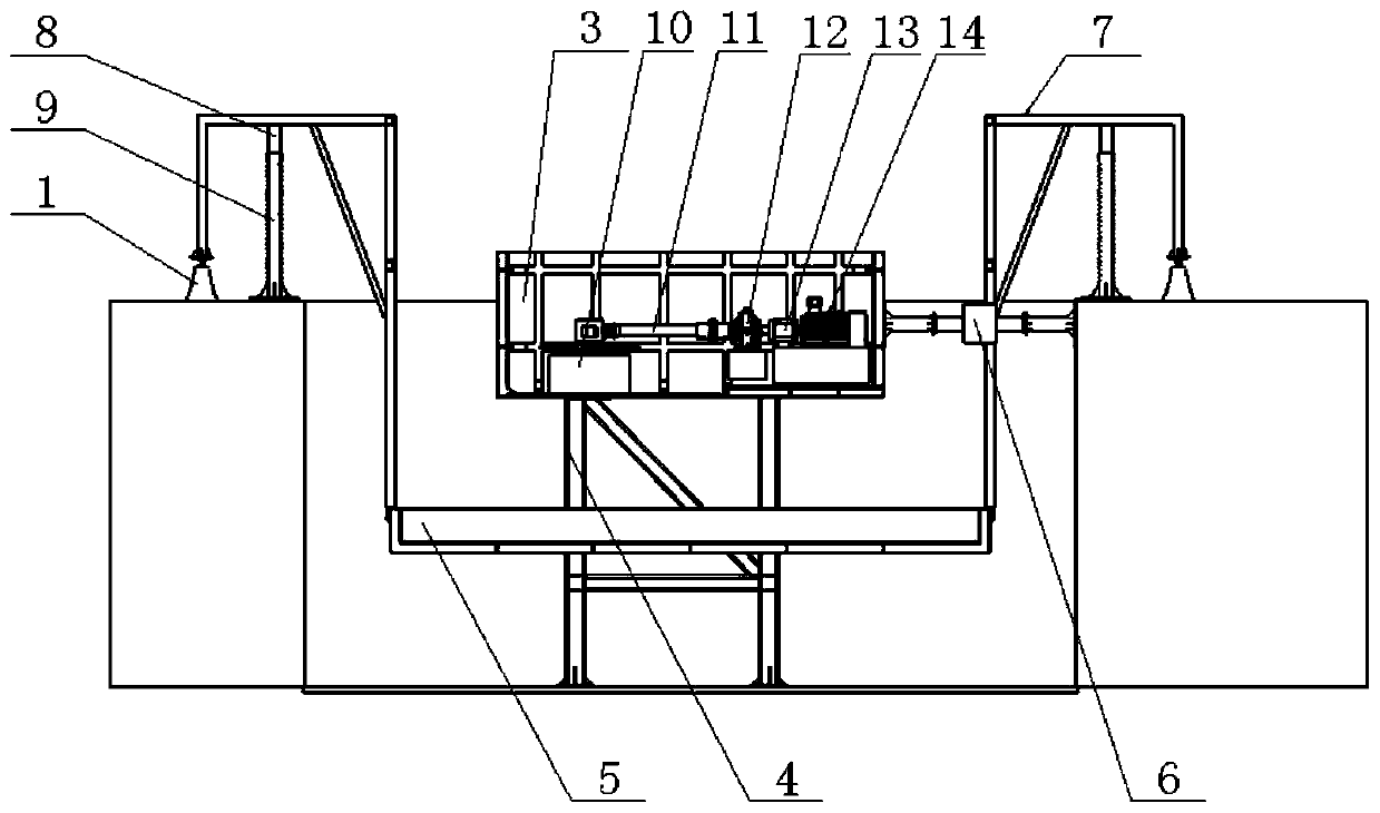 A test device that can realize variable water depth under the mooring state of various water jet propellers