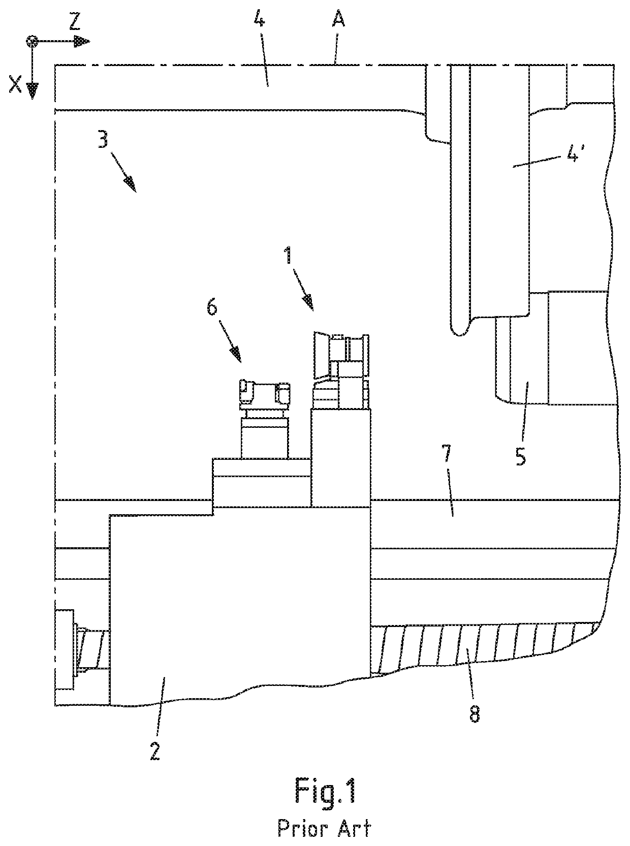 Device and method for calibrating an underfloor wheelset lathe without a calibration wheelset