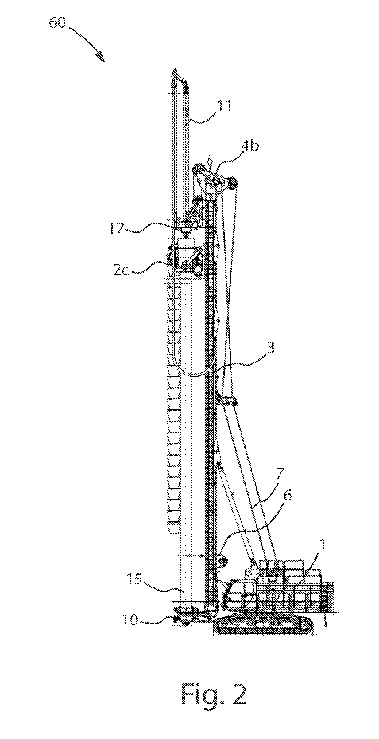 Modular assembly for handling excavating equipment for excavating machines, excavating machine, method for converting  the excavating configuration of an excavating machine