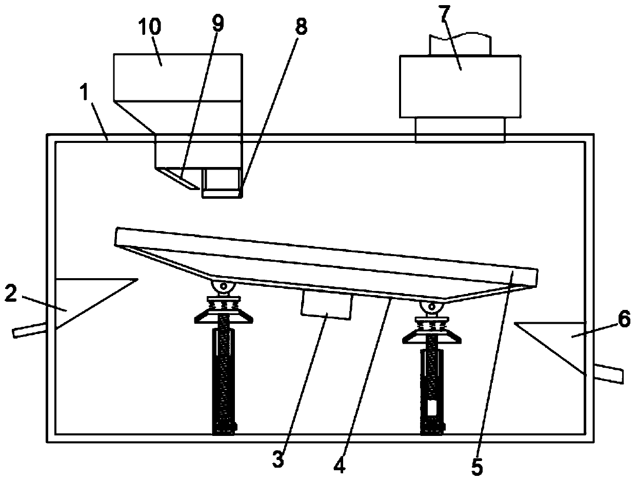 Raw material stone removing device for feed production