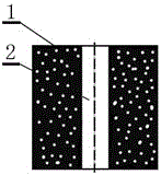 Light cylindrical acid-sludge through-hole ceramsite with air purification function