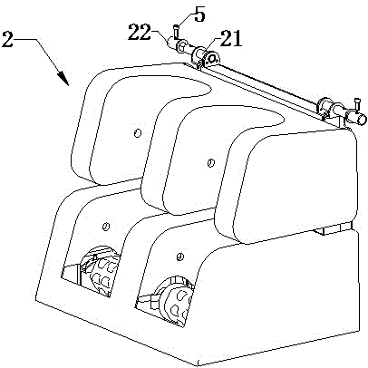 Simple-to-assemble massaging chair