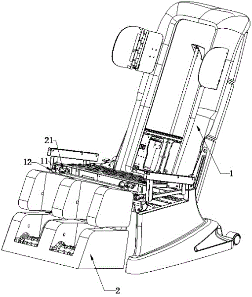 Simple-to-assemble massaging chair