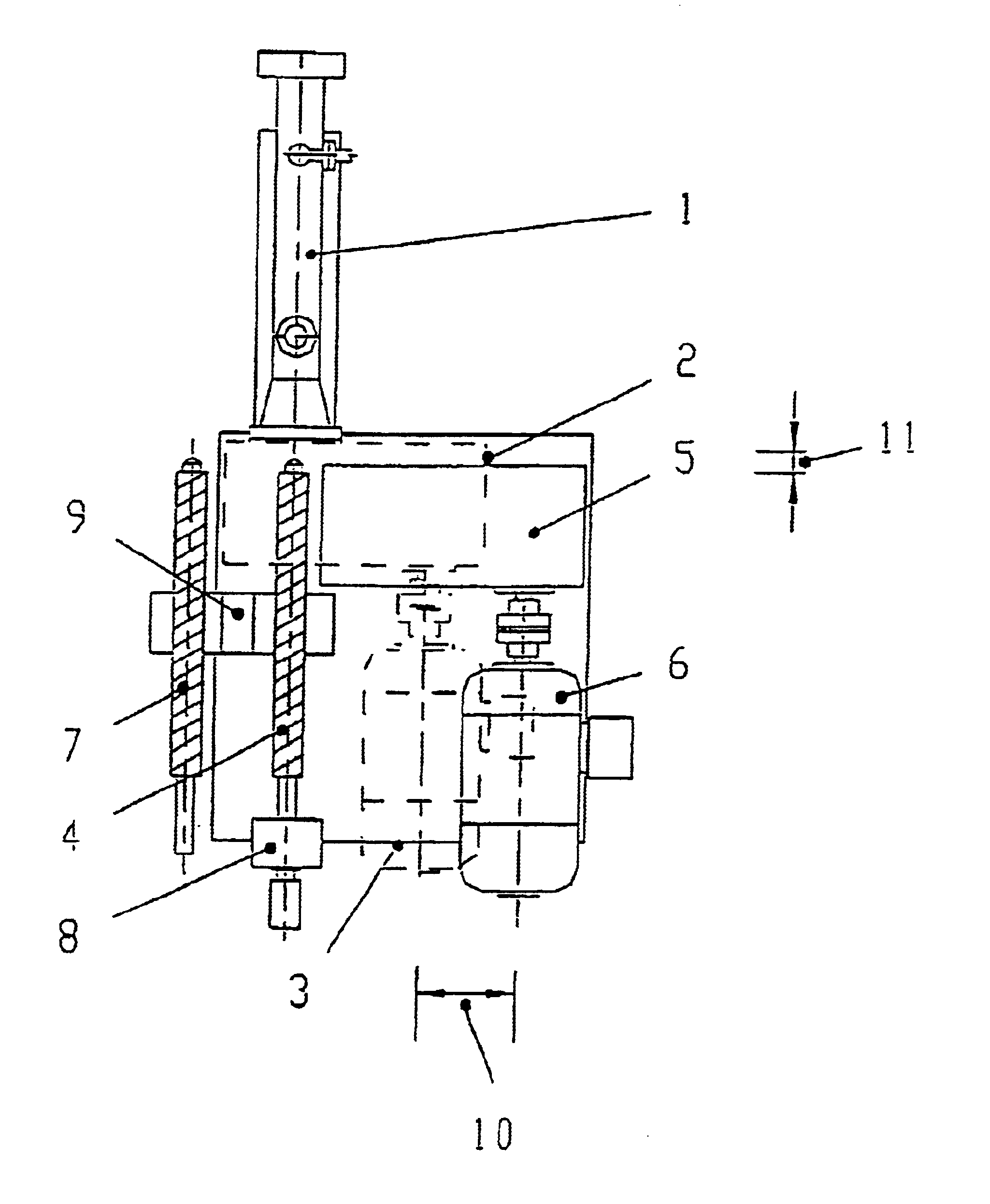 Extrusion system comprising a screw changing device