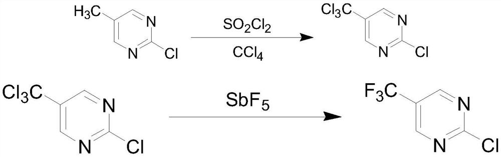 A kind of synthetic method of 2-fluoro-5-trifluoromethylpyrimidine