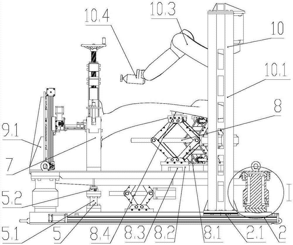 Combined platform for gravity center measurement and correction for paddle of controllable-pitch propeller