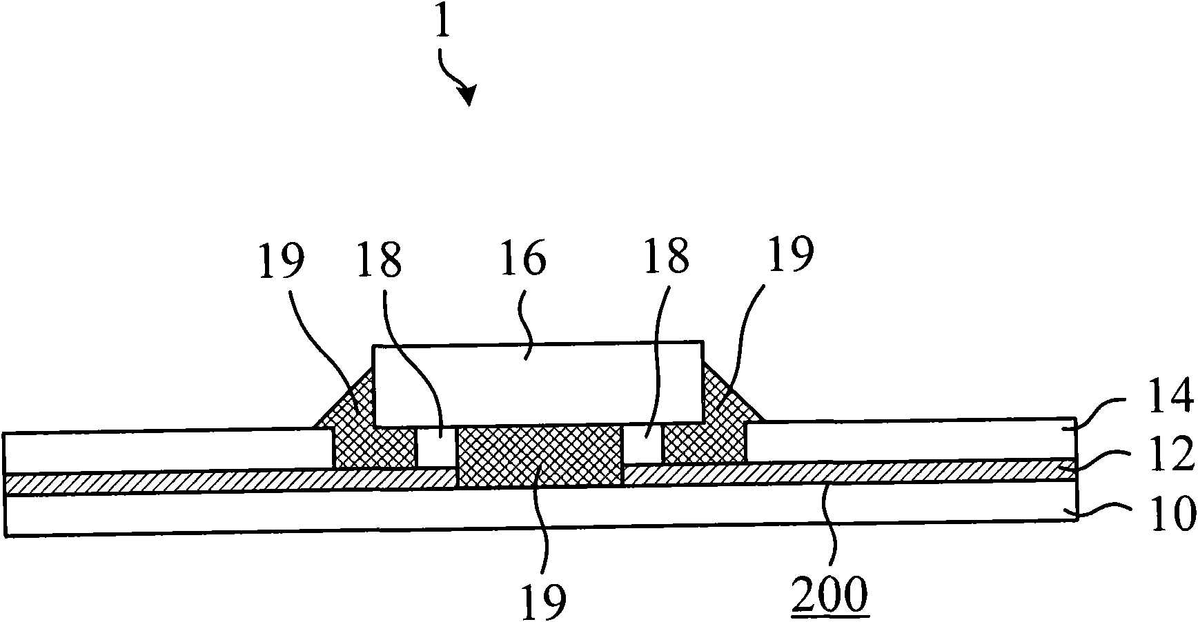 Chip on film packaging structure and chip on film packaging method