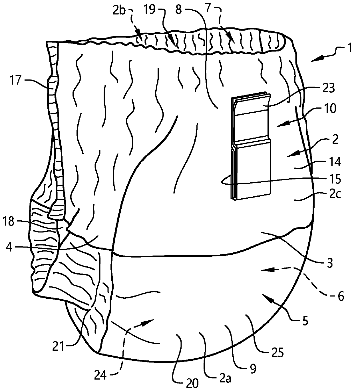 Pant-type absorbent article with a disposal tape