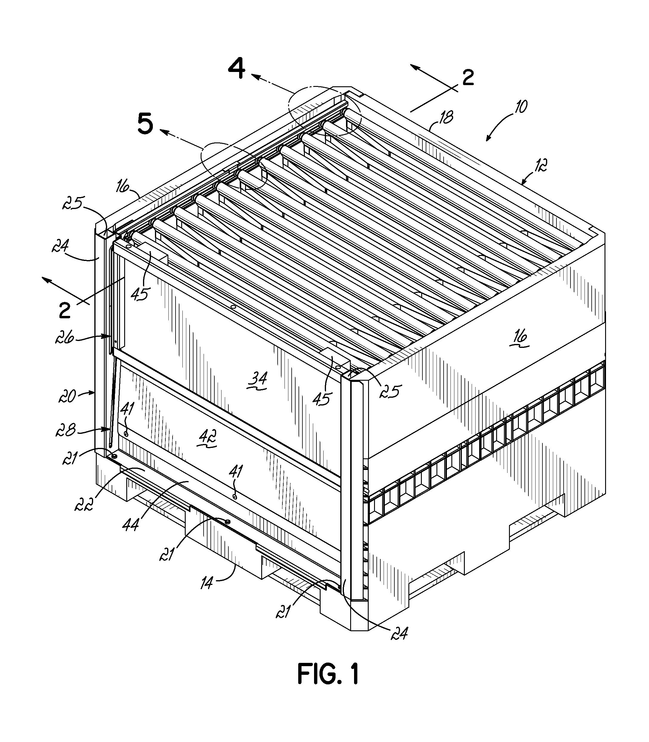 Container Having L-Shaped Tracks