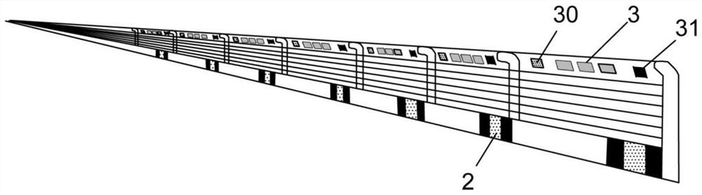 A sight-guiding system for low-level lighting on super-large bridges on urban expressways in foggy areas