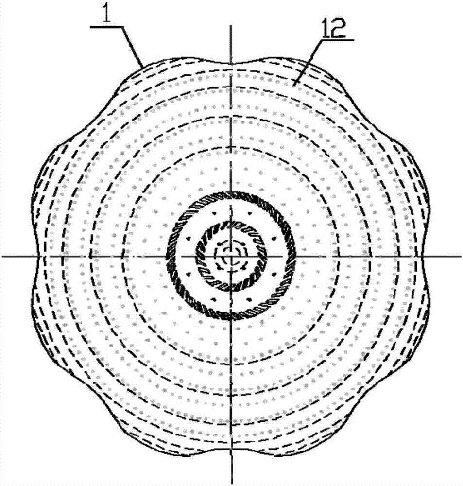 Curved surface aerator and aeration method