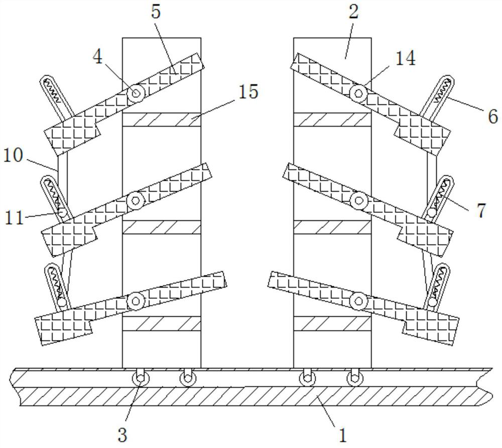 A shelf that arranges and classifies goods according to their size