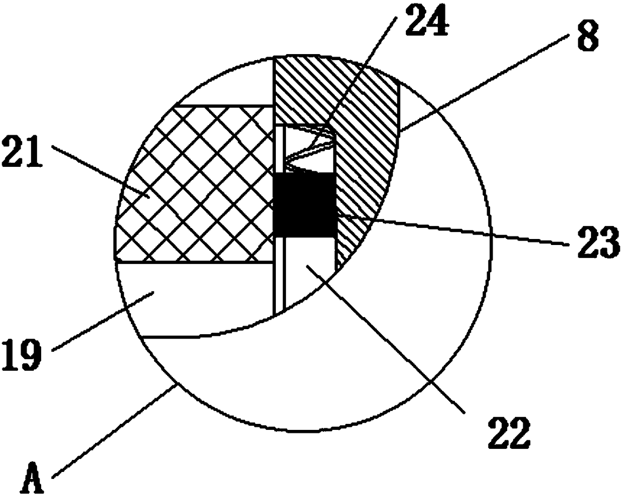 Filter membrane clamping device with self-locking and damping functions