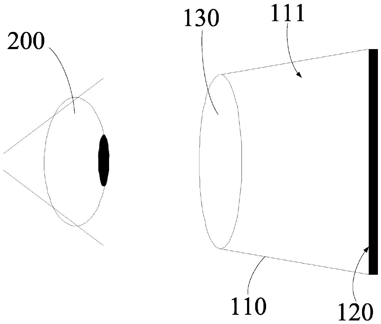 Display device and method based on human eye tracking