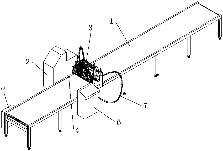 Automatic hot melt adhesive spraying device for screen cloth