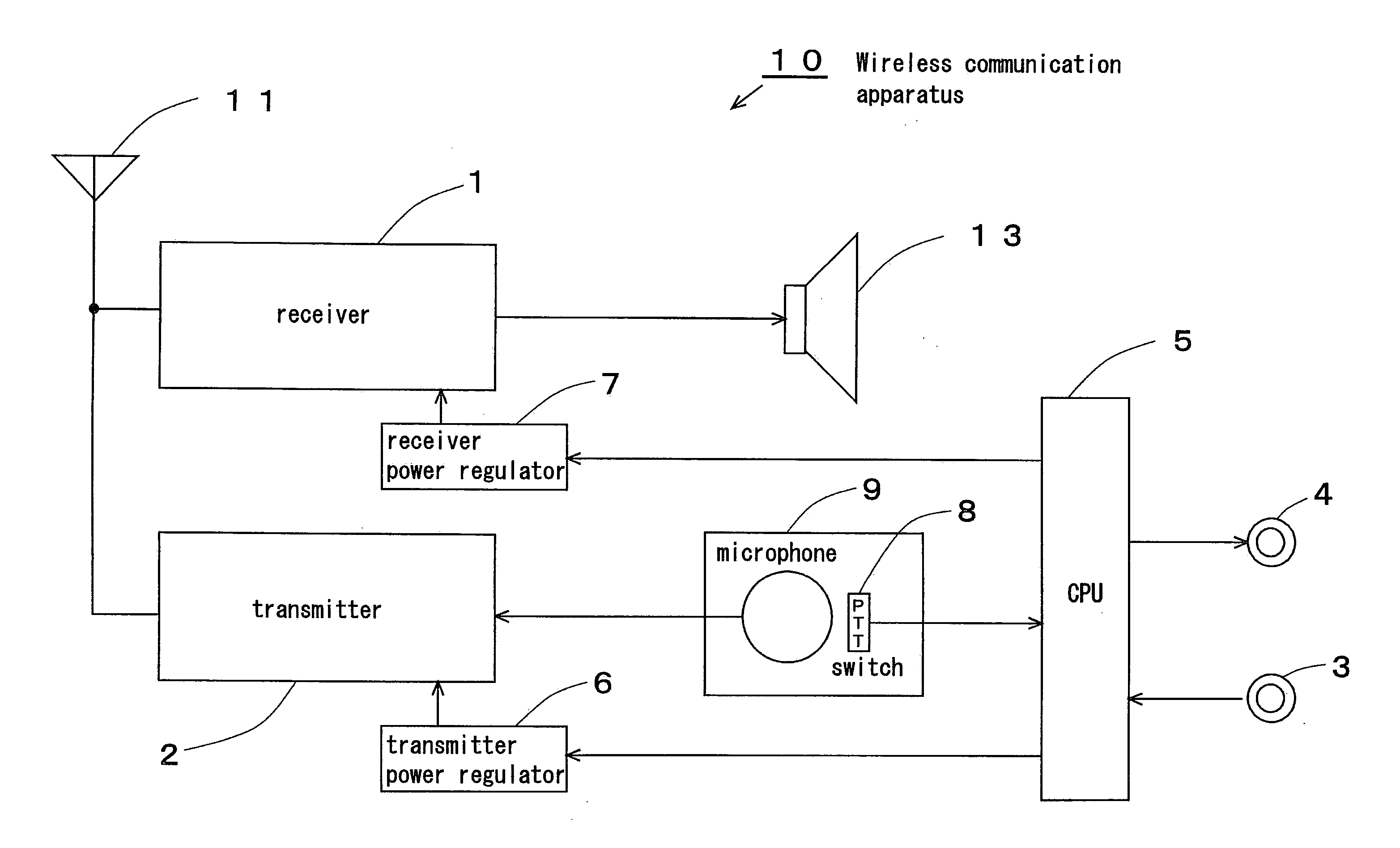 Wireless communication apparatus and system employing the same apparatuses and method for controlling a plurality of the same apparatuses