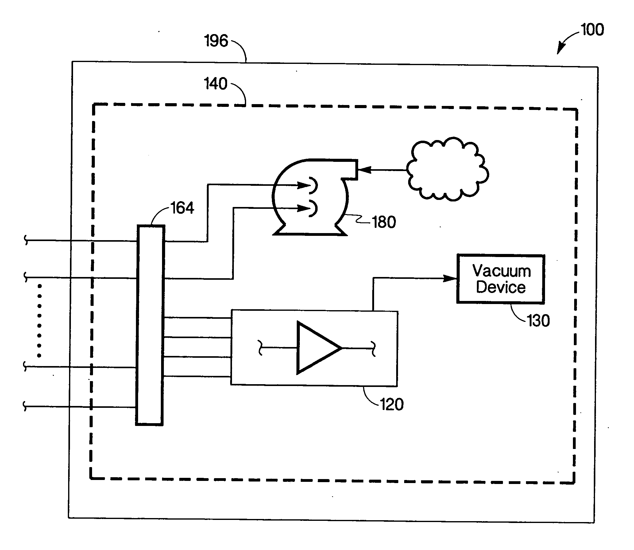 Electronic device sealed under vacuum containing a getter and method of operation