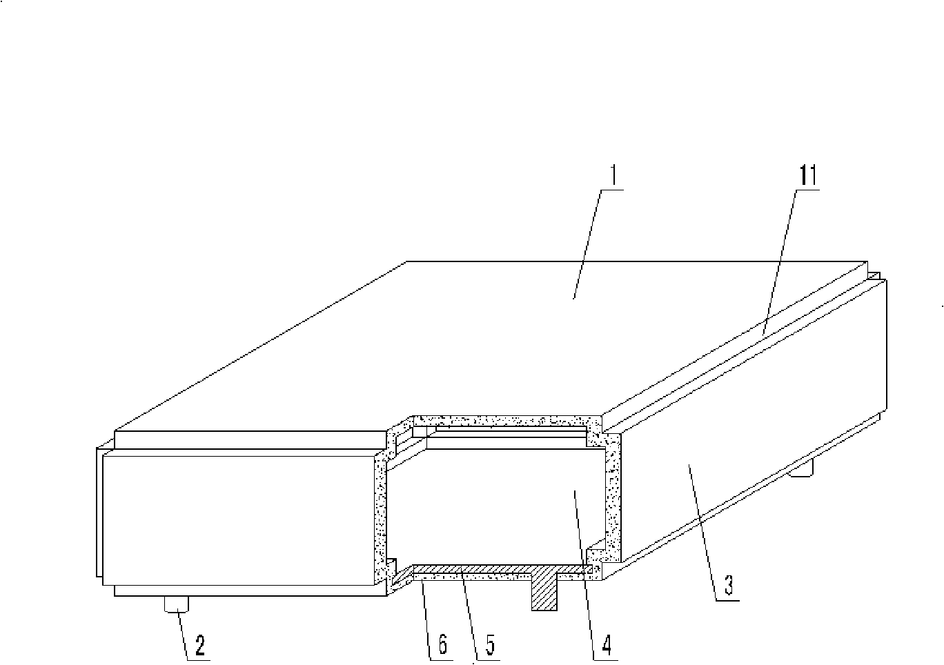 Hollow carcass for cast-in-situ concrete stuffing